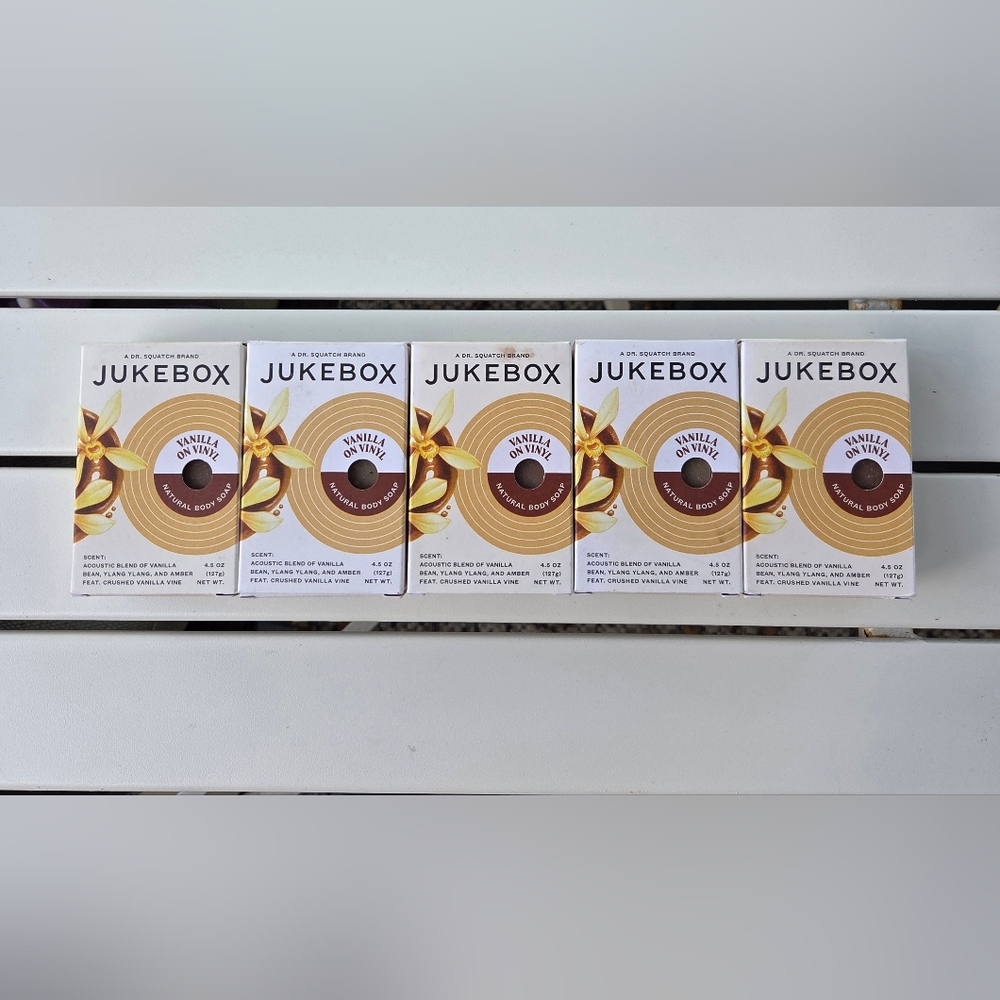 Jukebox Vanilla on Vinyl Natural Bar Soap for Women Bathroom Bath Soap 5 Count